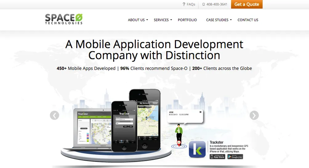 Spaceo Technologies website screenshot